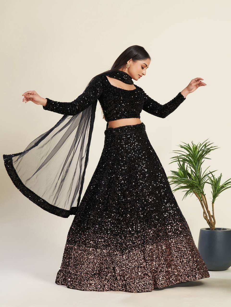 WhatsApp Image 2025-01-02 at 11.56.18 AM Lehenga Choli- Velvet lehnga with heavy sequence work Lehenga With Net Fabrics And sequence border work Dupatta