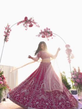 Lehenga Choli- Heavy slub silk lehenga with Dori , sequins & thread work Lehenga With Net And sequins , thread & Dori work Dupatta