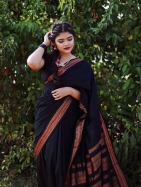 SAREE- SOFT LICHI SILK FABRICS AND BEAUTIFUL RICH PALLU & JACQUARD WORK ON ALL OVER THE SAREE.