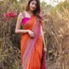 SAREE- SOFT LICHI SILK FABRICS AND BEAUTIFUL RICH PALLU & JACQUARD WORK ON ALL OVER THE SAREE.