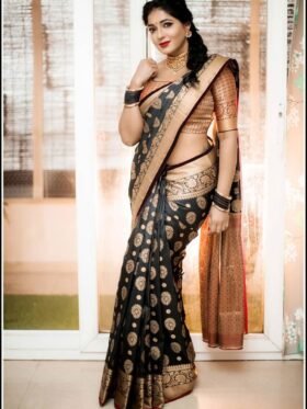 SAREE-SOFT LICHI SILK FABRICS AND BEAUTIFUL RICH PALLU & JACQUARD WORK ON ALL OVER THE SAREE.