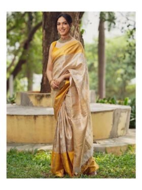SAREE-Lichi Silk Fabrics Organic Banarasi Saree
