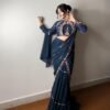 Lehenga Saree- FAUX GEORGETTE WITH RUFFLE AND EMBROIDERY WORK WITH MIROR WORK