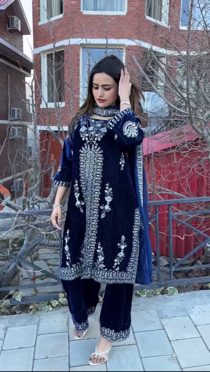 WhatsApp Image 2025-01-06 at 12.37.42 PM Kurti Pant And Dupatta – VISCOS VELVET FABRICS AND SEQUENCE EMBROIDERY WORK