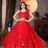 Lehenga Choli- Faux Georgette with intricate embroidered sequence design Lehenga With Faux Georgette featuring matching embroidered sequence design Dupatta