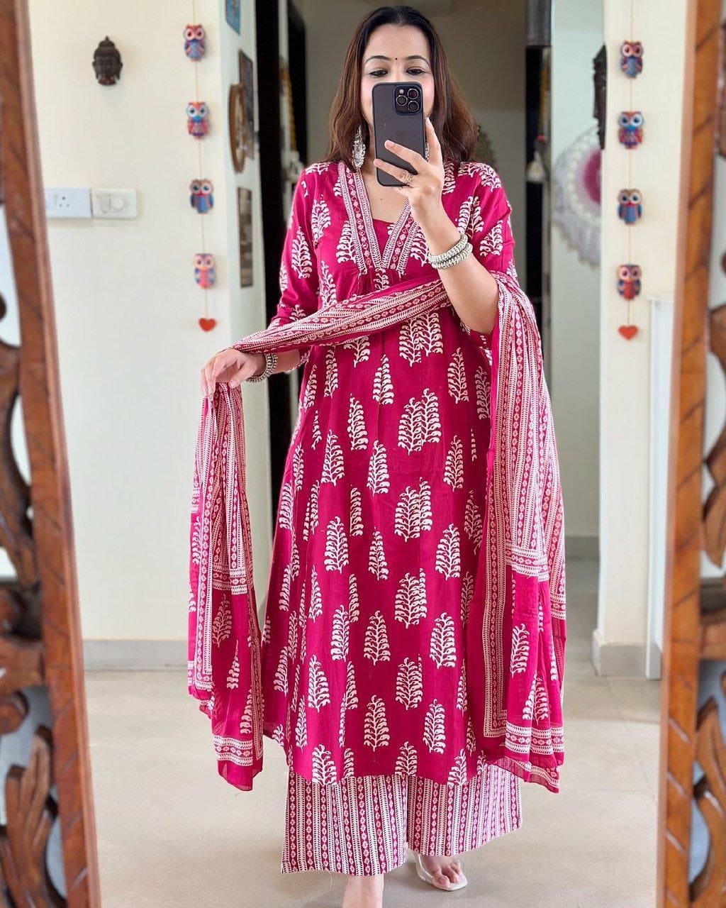 WhatsApp Image 2025-01-07 at 11.44.52 AM Kurti Pant And Dupatta-Pure Cotton And With HandWork On the Neck Kurti Pant And Dupatta