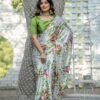 SAREE-ORINGNAL JAPAN SATIN FABRCS AND DIGITAL PRINTING SAREE