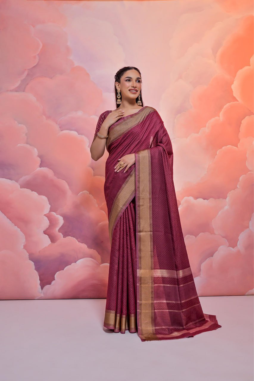 WhatsApp Image 2025-01-09 at 12.45.02 PM SAREE-SOFT RESHAM SILK SMALL BUTTI WEAVING PATTERN AND ZARI WORK SAREE