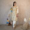Kurti Pant And Dupatta Set-Heavy Pure Chinon Silk Fabric And Sequins Embroidery work.