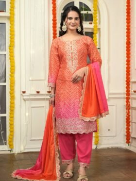 Kurti Pant And Dupatta- Heavy Pure Chinon Silk Fabrics Digital Print Kurti With Heavy Pure Chinon Silk Fabric with digital print with embroidery work Lace on border Dupatta