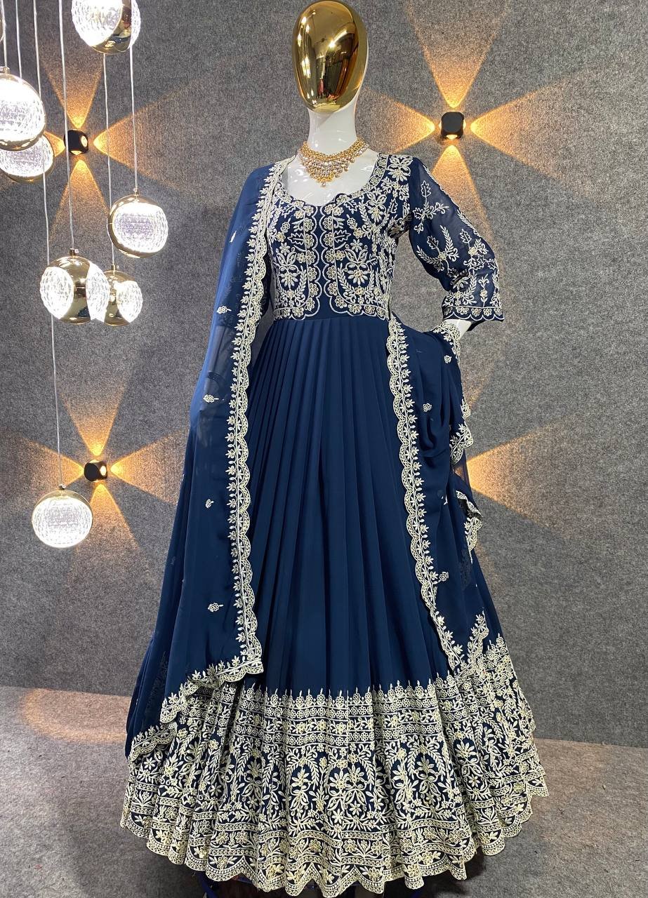 WhatsApp Image 2025-01-10 at 10.57.25 AM (1) Gown- Fox Georgette with embroidery and sequence work Gown