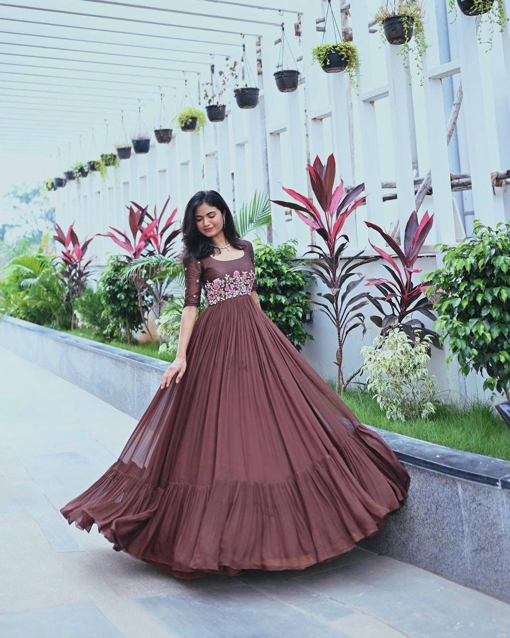 WhatsApp Image 2025-01-10 at 11.53.16 AM GOWN- SOFT HEAVY CHINON FABRICS AND EMBROIDERY WORK ON YOKE & FRILL WORK GOWN