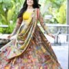 Lehenga Choli-Soft Chinon Silk Fabrics With Printed Lehenga And Printed Dupatta