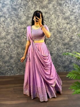 Lehenga Choli- Star Georgette Fabrics With Sequins Embroidered Work Lehenga