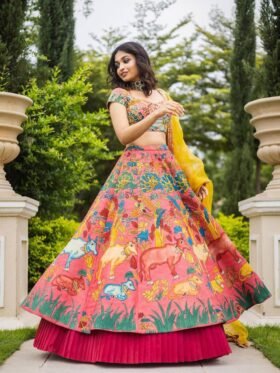 Lehenga Choli- Pure Soft Chinon Fabrics and Printed With Frill Work Lehenga
