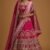 Lehenga Choli- Pink Malai Satin Lehenga Choli Set with Embroidered Dupatta