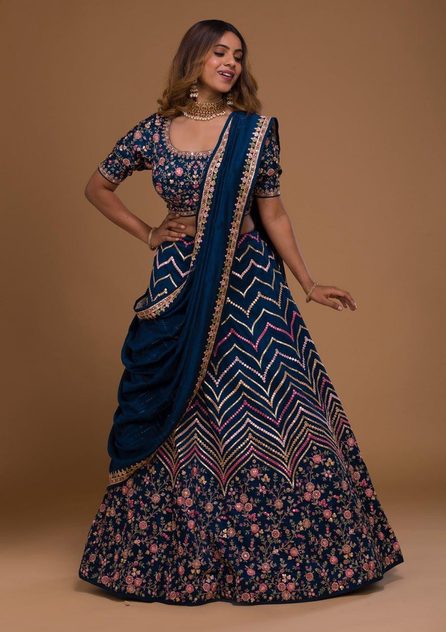 WhatsApp Image 2025-01-11 at 11.54.39 AM Lehenga Choli- Blue Maroon Satin Lehenga Choli Set with Georgette Dupatta