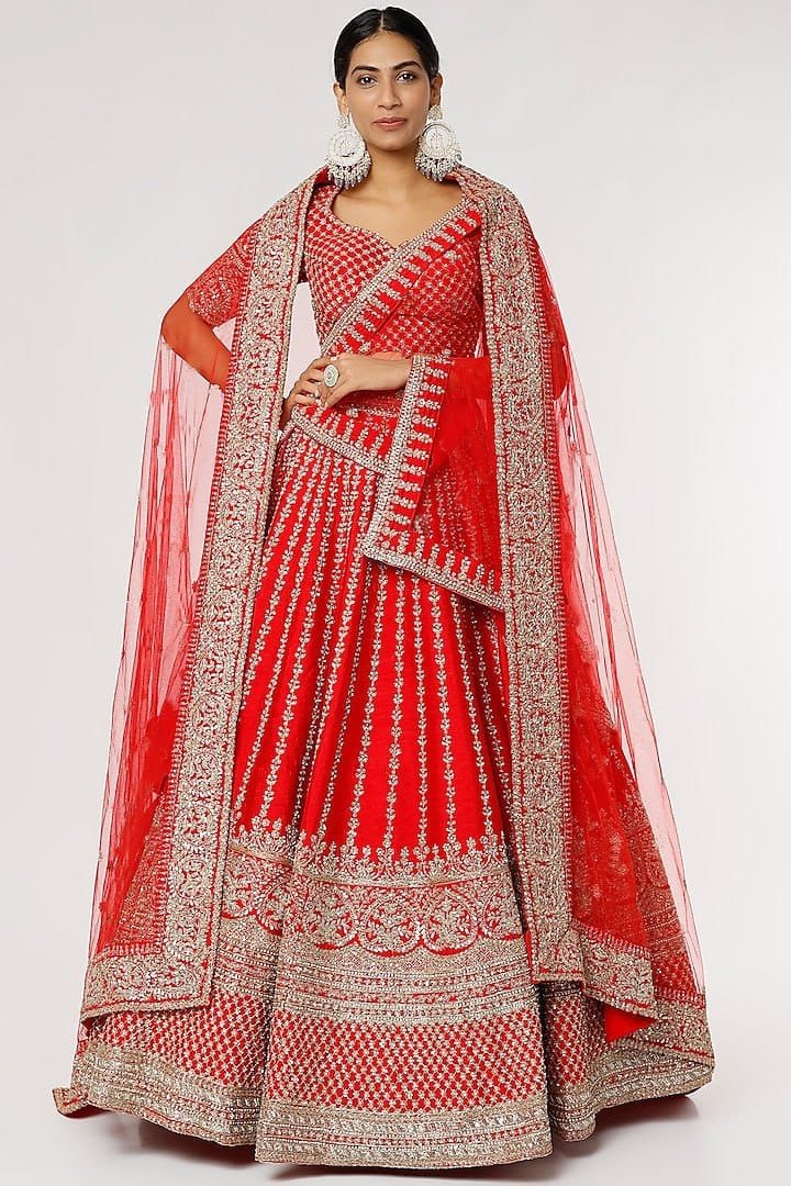 WhatsApp Image 2025-01-11 at 11.57.31 AM Lehenga Choli- Red Satin Lehenga Choli Set with Net Dupatta