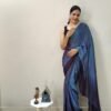 READY TO WEAR SAREE- Moss Naylon Fabrics And All Over Three Tone Colour Shade Ready To Wear Saree