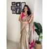 SAREE- FANCY GEORGETTE FABRICS WITH FANCY LACE BORDER SAREE