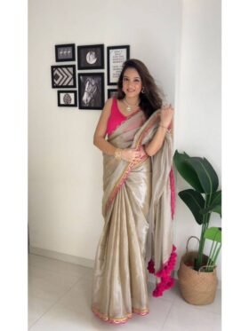SAREE- FANCY GEORGETTE FABRICS WITH FANCY LACE BORDER SAREE