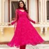Anarkali- Pure Georgette printed Anarkali suit of huge flair with Designer Lace Border Anarkali