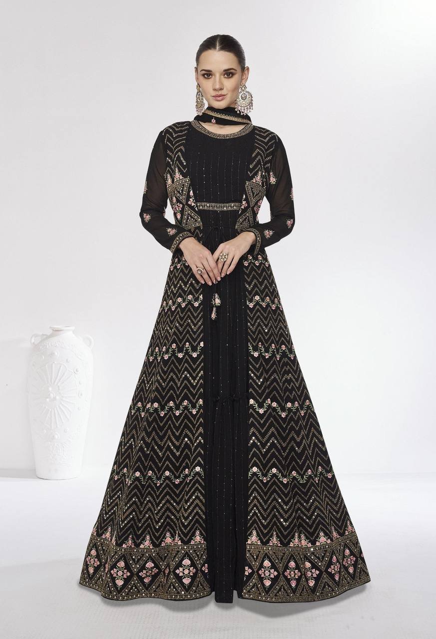 WhatsApp Image 2025-01-13 at 3.05.26 PM Gown-Faux Georgette Fabrics And Embroidery Work Gown