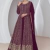 Gown-Faux Georgette Fabrics And Embroidery Work Gown