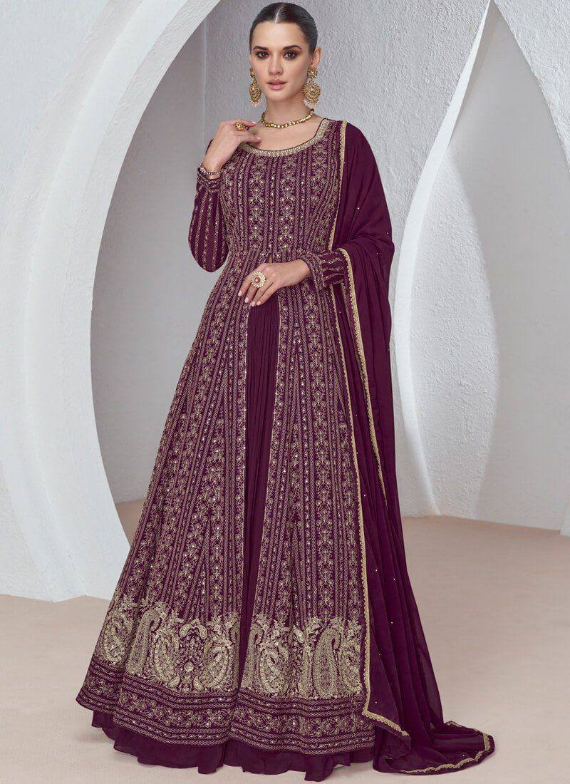WhatsApp Image 2025-01-13 at 3.06.55 PM Gown-Faux Georgette Fabrics And Embroidery Work Gown