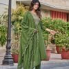 Kurti Pant And Dupatta Set-Chnaderi Fabrics And Heavy Embroidery Work Kurti With Nylon Chanderi Fabrics Dupatta