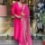 Kurti Pant And Dupatta Set - Chanderi Fabrics And Embroidery Work Kurti With Muslin Fabrics Dupatta