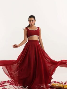 Lehenga Choli- Pure Geotgette Fabrics And Pure Georgette FABrics With Embroidery Sequence Work Dupatta