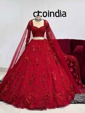 Lehenga Choli – Soft Butterfly Net Fabrics And Embroidery Sequence Work Lehenga