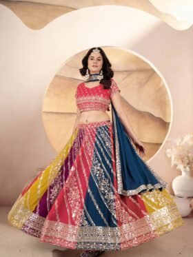 Lehenga Choli – Faux Georgette Fabrics And Embroidery sequence design work Lehenga Choli