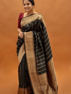 Saree-Banarasi Soft Silk Fabrics And Copper Zari Weaving Saree