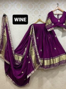 Lehenga Choli-Modal Gajji Silk Fabrics And Gota Work Lehenga Choli